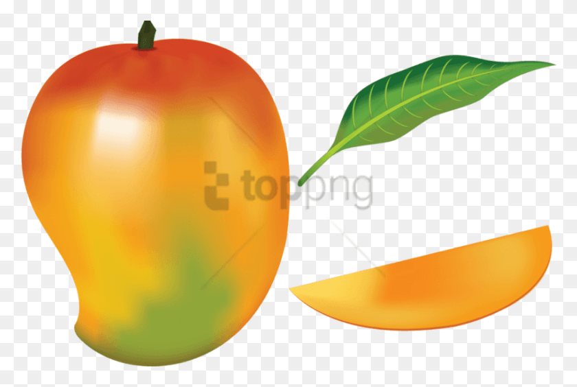850x550 Descargar Png Dibujo De Una Fruta De Mango Con Dibujo Transparente De Una Fruta De Mango, Planta, Alimentos, Globo Hd Png