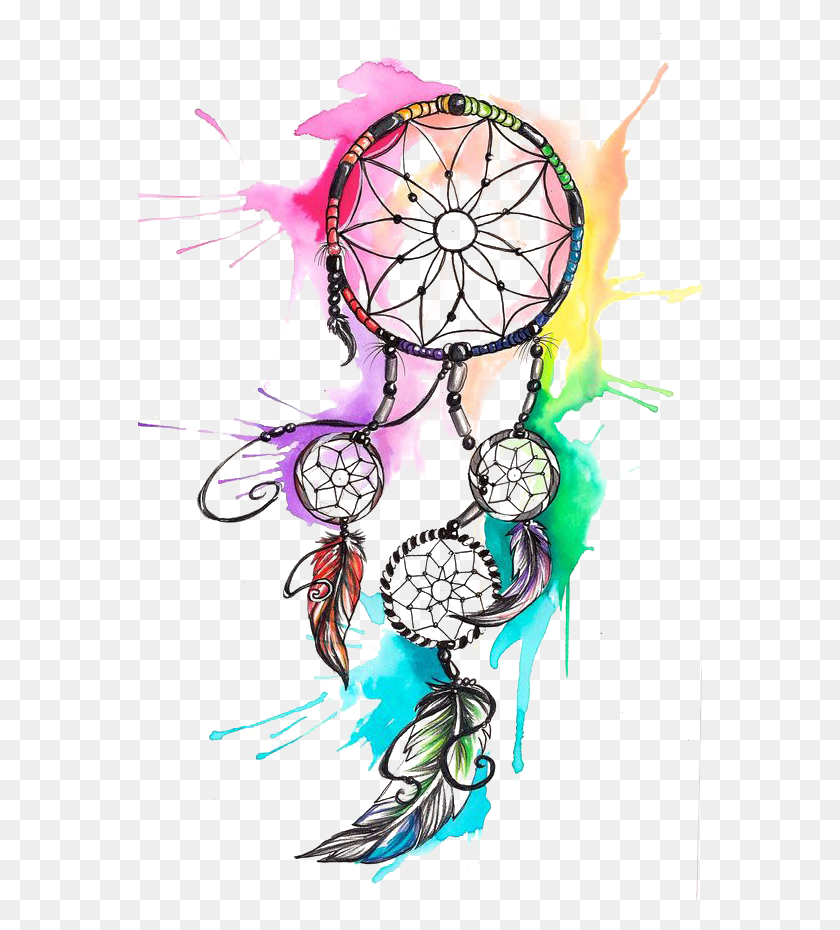 564x870 Free Dream Catcher Clipart At Getdrawings Dream Catcher Tattoo Watercolor, Doodle HD PNG Download