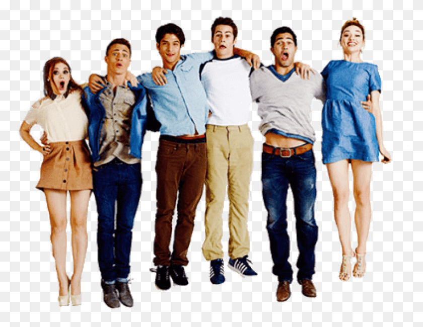 850x644 Free Dylan O Brien And Holland Roden Photoshoot Everyone In Teen Wolf, Pants, Clothing, Apparel HD PNG Download