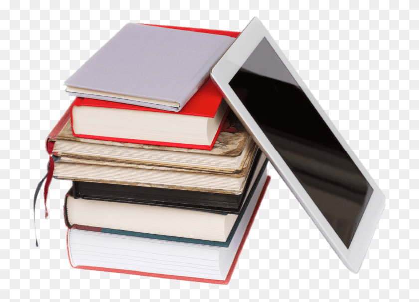712x546 Free E Book Next To Pile Of Books Books And Tablet, Text, Novel HD PNG Download