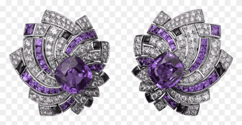 807x386 Free Earrings With Purple Diamonds Images Transparent Purple Diamonds, Ornament, Jewelry, Accessories HD PNG Download