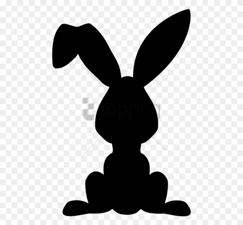 480x718 Free Easter Bunny Ears Silhouette Image With, Animal, Stencil HD PNG Download