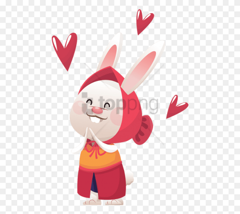 480x689 Free Easter Bunny Image With Transparent Background Happy Rabbit, Label, Text, Sweets HD PNG Download