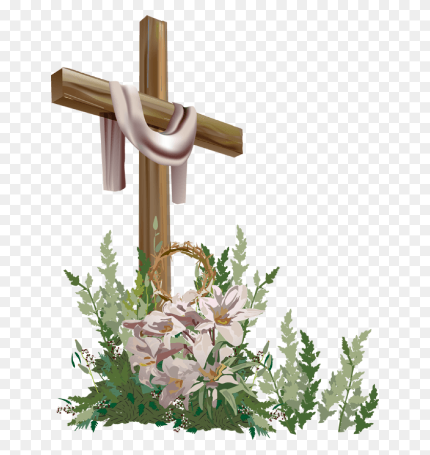 640x829 Free Easter Cross, Floral Design, Pattern, Graphics HD PNG Download