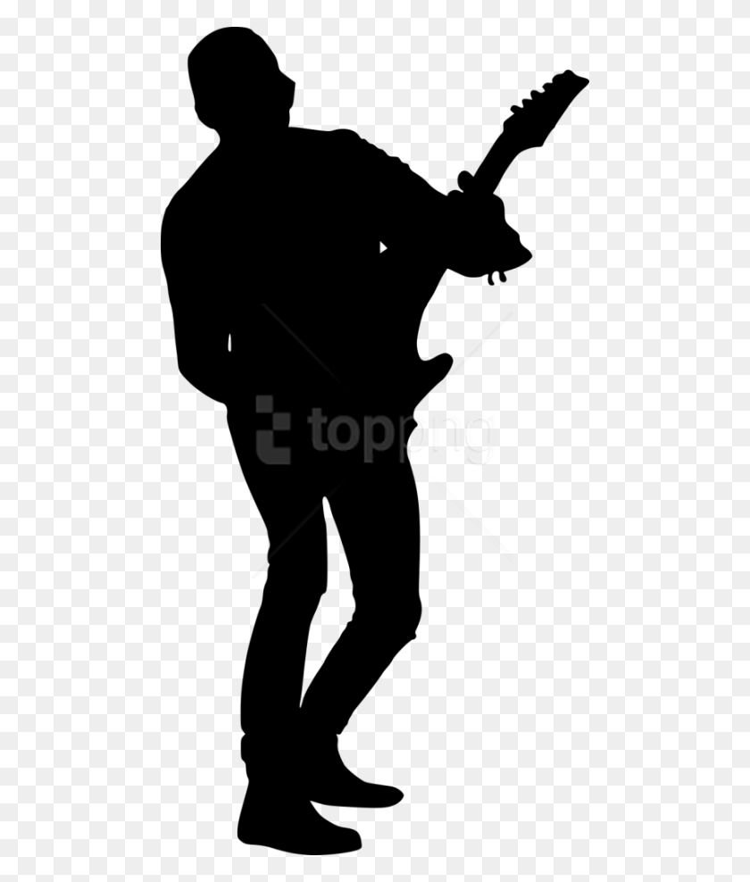 480x928 Png Гитарист Гитарист Черный Силуэт, Человек, Человек Hd Png Скачать