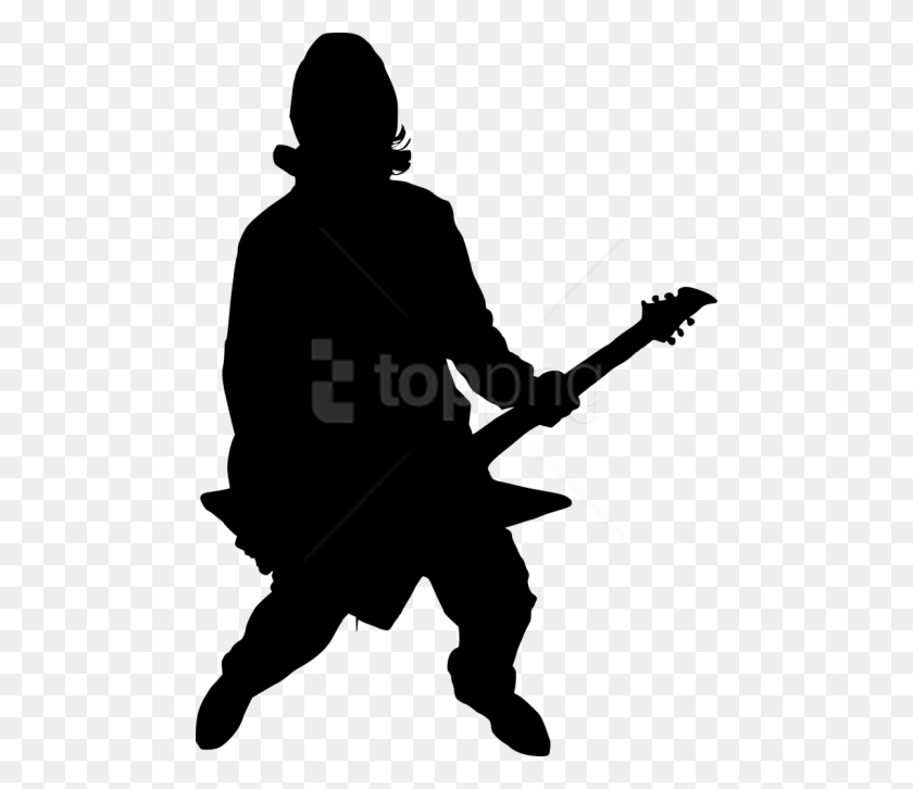 480x666 Free Electric Guitar Player Halloween Heks Silhouette, Person, Human HD PNG Download