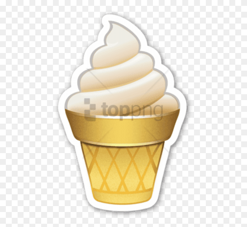 480x711 Бесплатное Изображение Emojis De Whatsapp Helado С Прозрачным Мороженым Emoji Transparent, Cream, Dessert, Food Hd Png Download