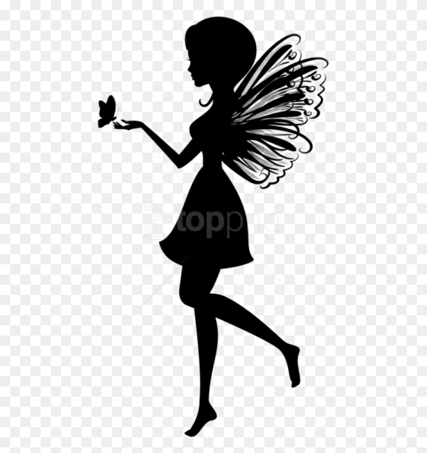 460x831 Free Fairy With Butterfly Silhouette Fairy With Butterfly Silhouette, Text, Symbol, Pillow HD PNG Download
