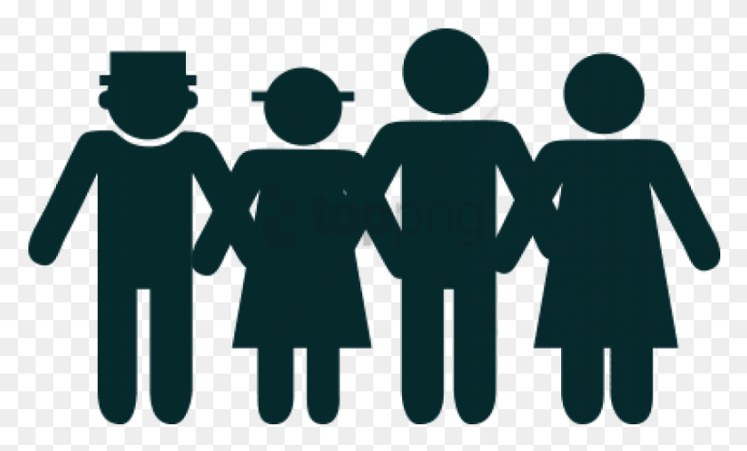 850x488 Free Family Silhouette, Symbol, Sign, Crowd HD PNG Download