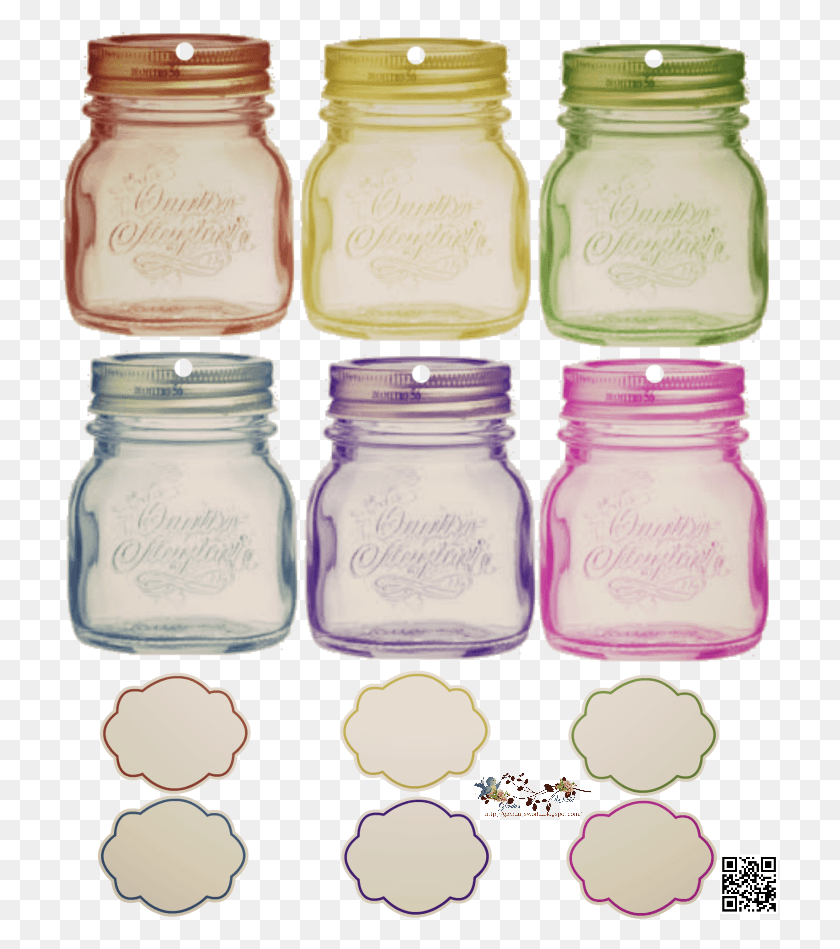 716x889 Free Fancy Little Jar Tags With Labels Glass Bottle, Milk, Beverage, Drink HD PNG Download
