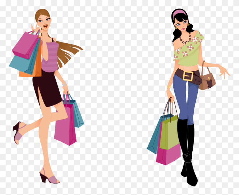 850x680 Free Fashion Shopping Girl Vector Fashion Girl Vector, Person, Human, Female HD PNG Download