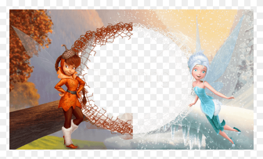 850x488 Free Fawn And Periwinkle Fairies Kidsframe Background Tinkerbell Photo Frame Transparent, Person, Human, Toy HD PNG Download
