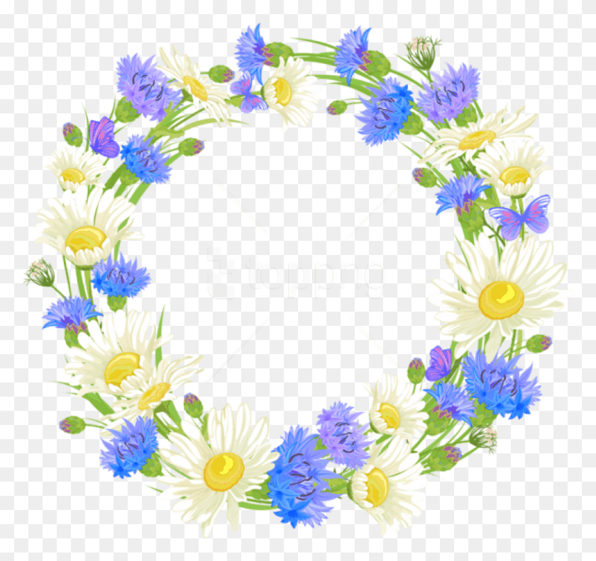 830x779 Free Field Flowers Wreath Clipart Flower Heart Ring Clipart, Graphics, Floral Design HD PNG Download