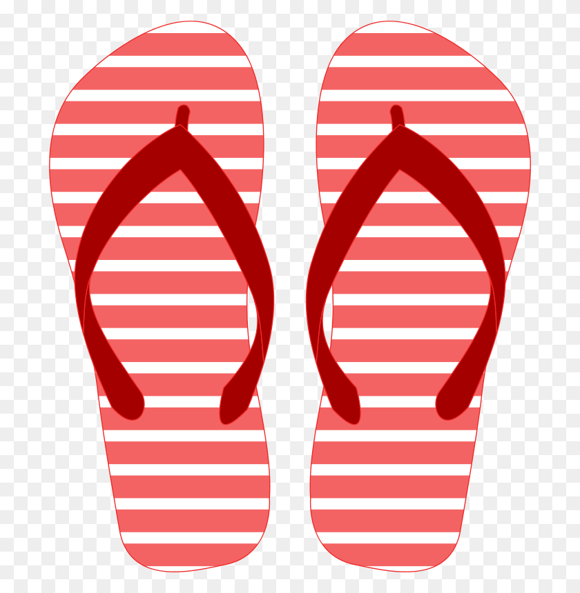 698x800 Free Flipflops Red Flip Flop Clipart, Clothing, Apparel, Footwear HD PNG Download