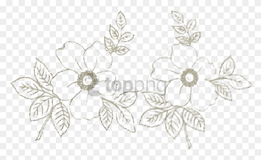 825x481 Free Floral Branco Vetor Image With Transparent Line Art, Accessories, Accessory, Jewelry HD PNG Download