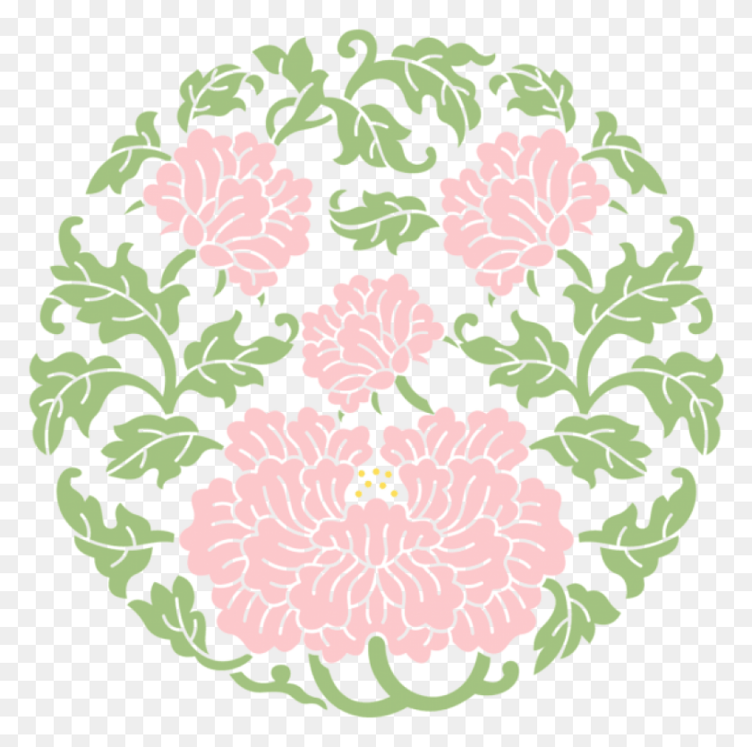 841x835 Free Floral Ornament Transparent Clipart Chinese Flower Pattern Vector, Graphics, Rug HD PNG Download