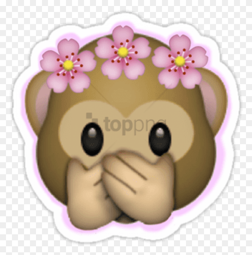 783x793 Free Flower Emoji Transparent Image With Transparent Transparent Monkey With Flower Crown Emoji, Birthday Cake, Cake, Dessert HD PNG Download