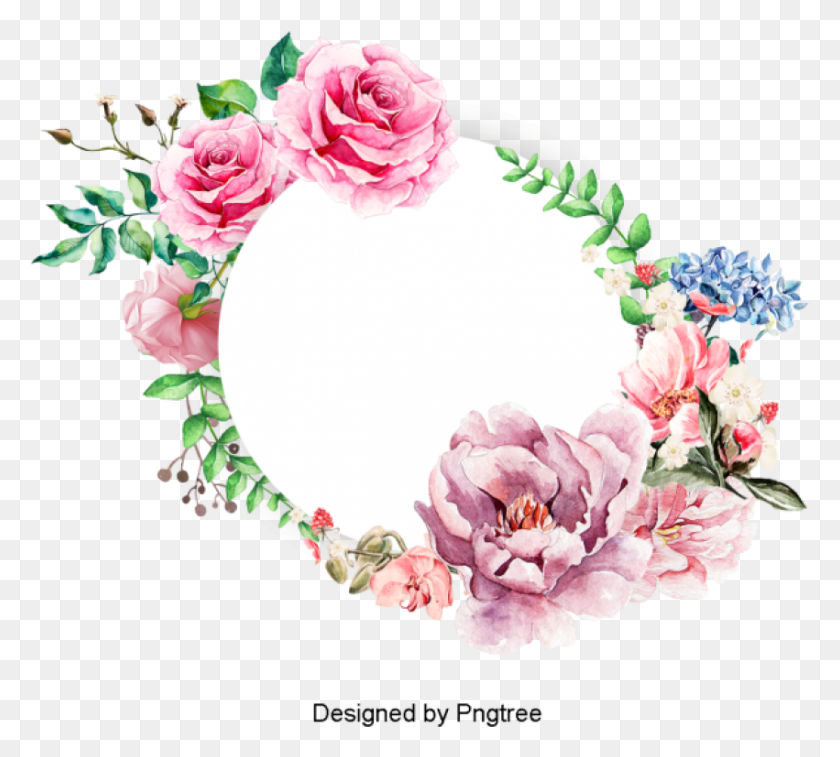 851x761 Free Flower Images Background Pink Flower Wreath, Accessories, Accessory, Plant HD PNG Download