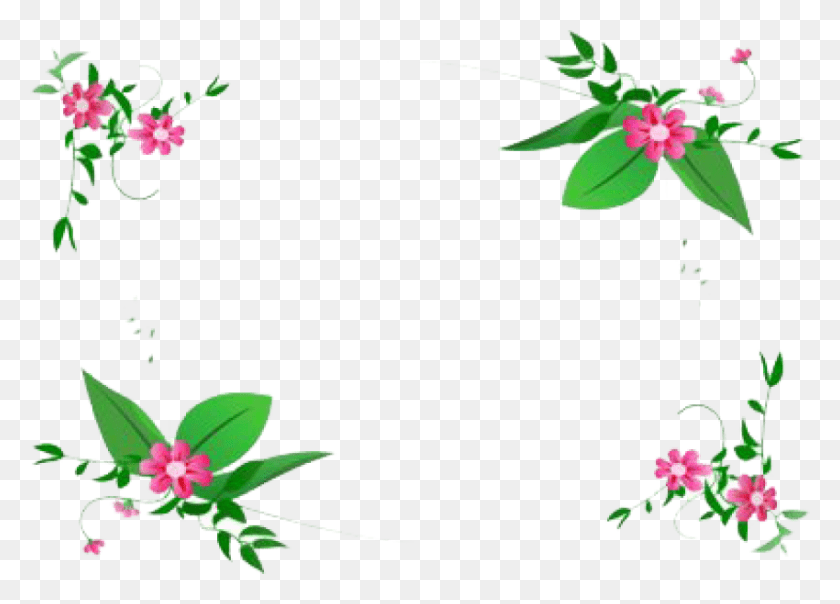 850x593 Free Flowers Borders Flower Border Design, Plant, Floral Design, Pattern HD PNG Download