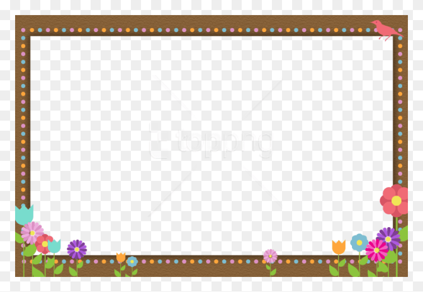 850x568 Free Flowers Borders Images Transparent Full Photo Frame, Pattern, Text, Screen HD PNG Download