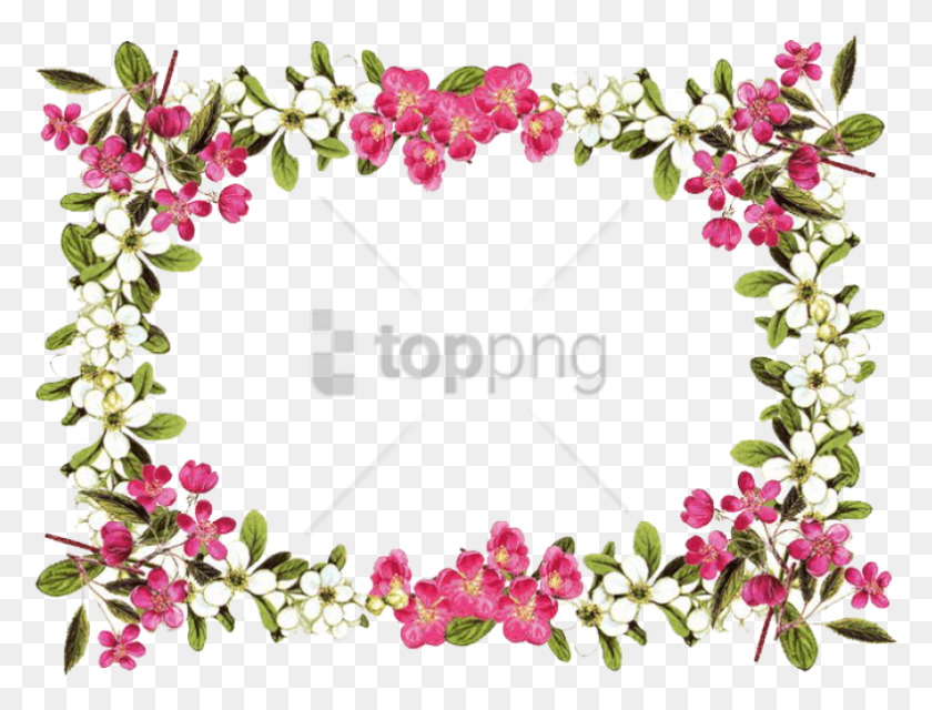 785x584 Free Flowers Frame Rose Image With Transparent Floral Frame Transparent Background, Floral Design, Pattern, Graphics HD PNG Download