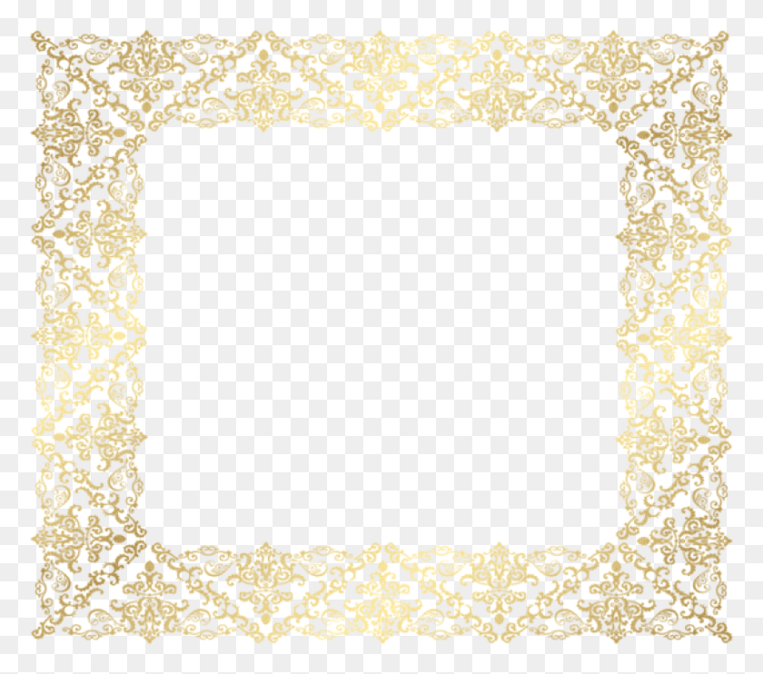 850x744 Free Frame Border Decorative Gold Decorative Golden Border Design, Rug, Lace HD PNG Download