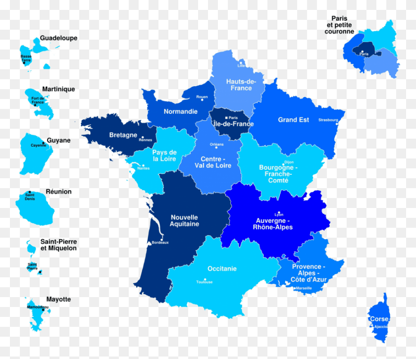 850x725 Free France Images Background 13 Region Map Of France, Diagram, Plot, Atlas HD PNG Download
