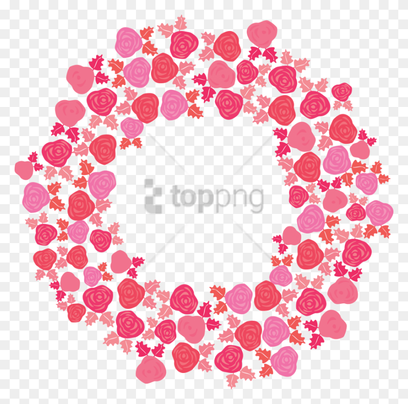 850x841 Free Freeof A Round Frame Of Roses And Leaves Mother39s Day Transparent Background, Paper, Confetti, Rug HD PNG Download