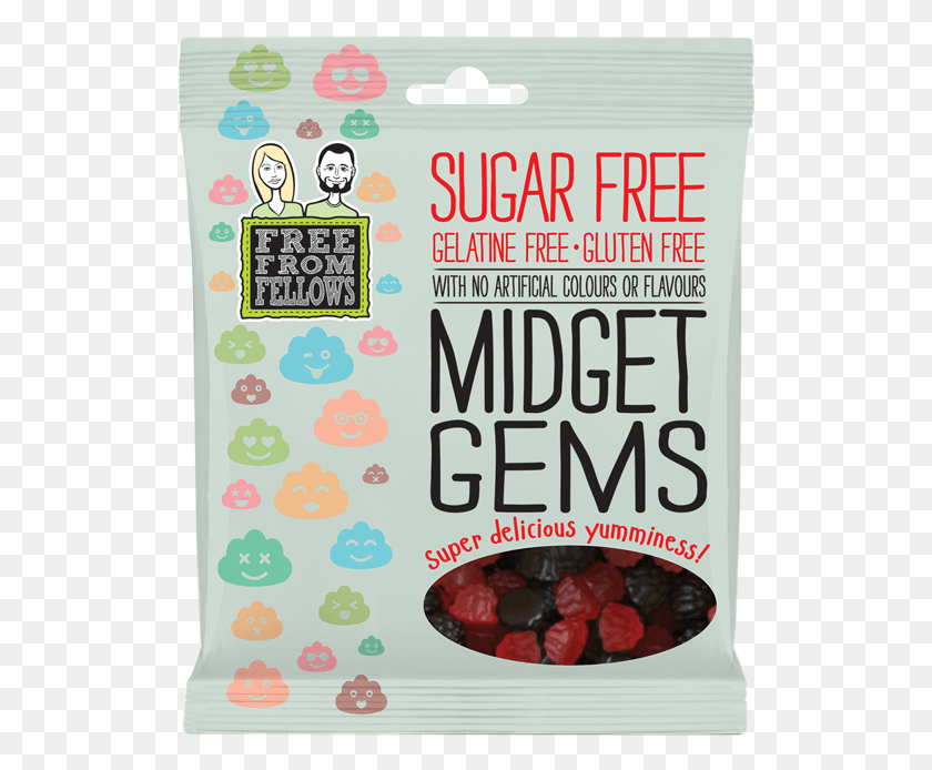 525x634 Free From Fellows Sugar Free Midget Gems Gluten Free Sweets, Text, Poster, Advertisement HD PNG Download