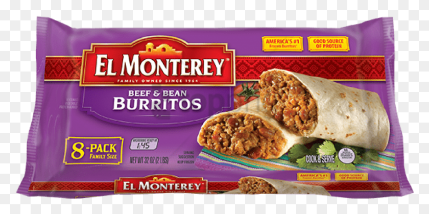 850x392 Free Frozen Burritos Image With Transparent El Monterey Burritos, Burrito, Comida, Taco Hd Png Descargar