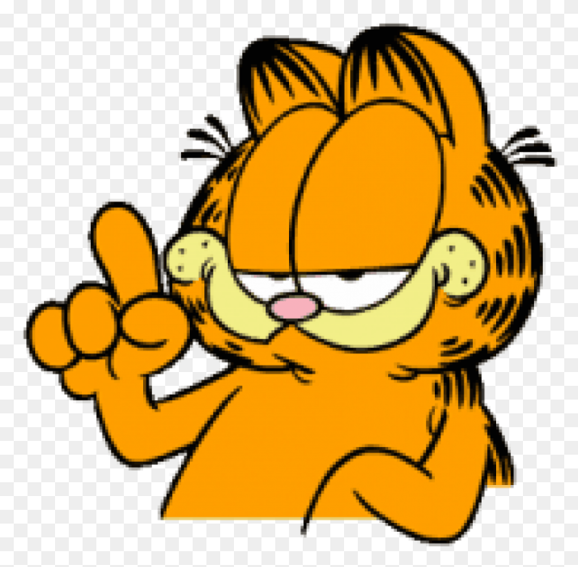 850x832 Free Garfield Idea Clipart Photo Cartoon Characters Garfield, Hand, Plant, Food HD PNG Download