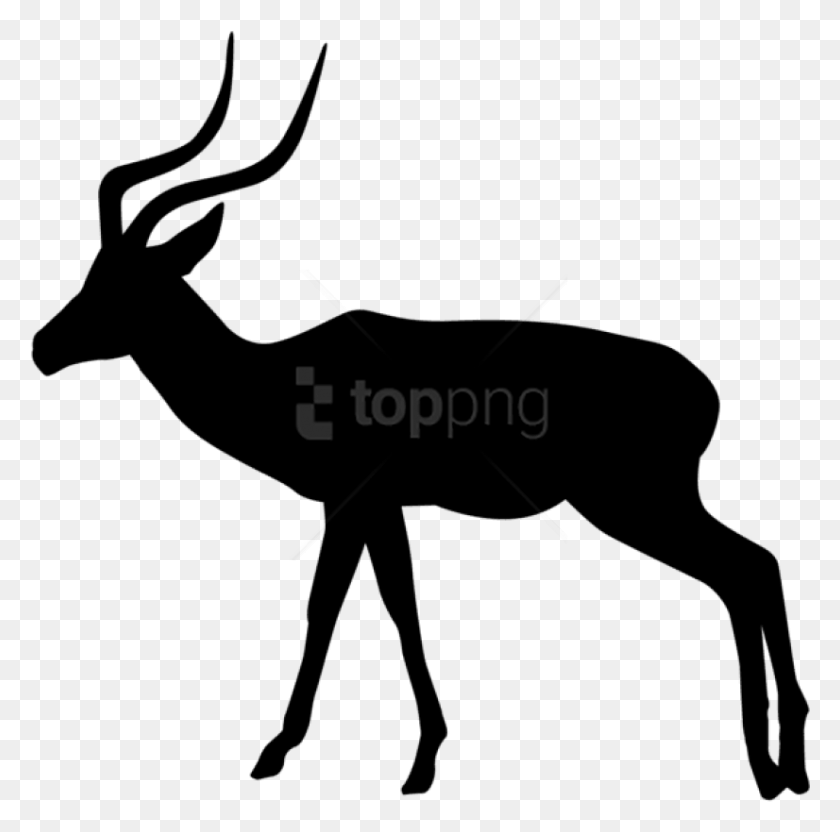 826x818 Free Gazelle Silhouette Impala Animal Transparent, Airplane, Aircraft, Vehicle HD PNG Download