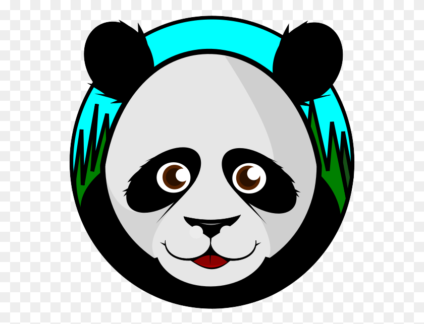 567x583 Free Giant Panda Face Clip Art, Label, Text, Stencil HD PNG Download