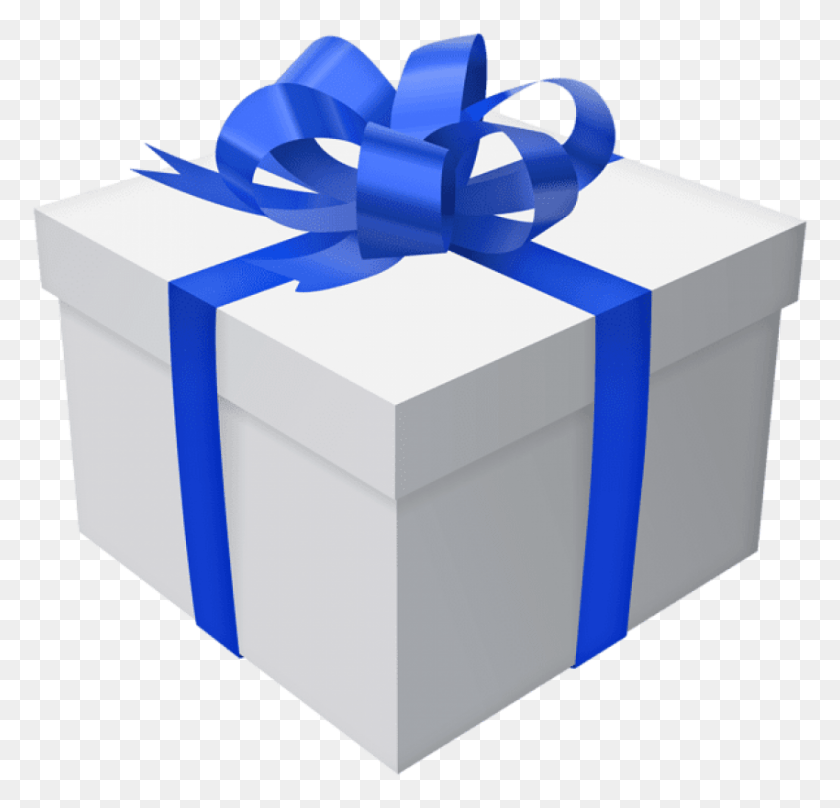 850x816 Подарочная Коробка С Синим Бантом, Прозрачная Сетевая Графика, Подарок, Игрушка Hd Png Скачать
