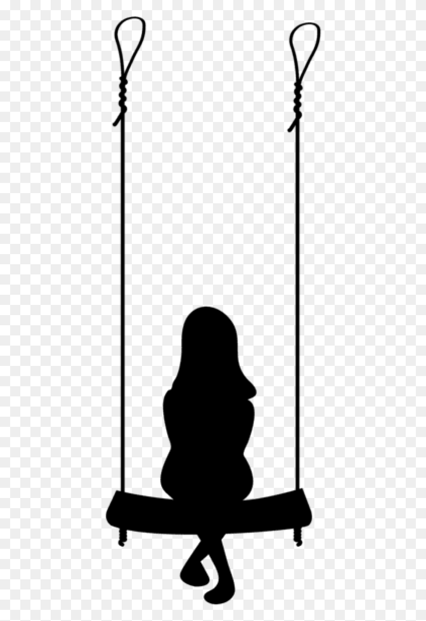 429x1162 Free Girl On Swing Silhouette Girl On Swing Silhouette, Gray, World Of Warcraft HD PNG Download