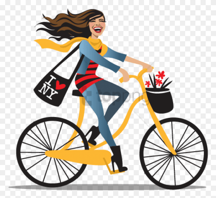 790x718 Free Girl With Bicycle Transparent Background Clipart Images Girl On Bike, Vehicle, Transportation, Wheel HD PNG Download