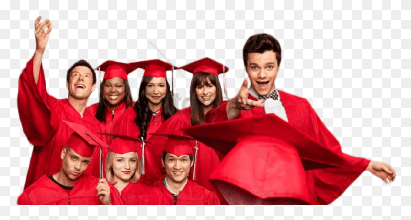 851x425 Free Glee Cast Glee Graduation, Person, Human, Face HD PNG Download