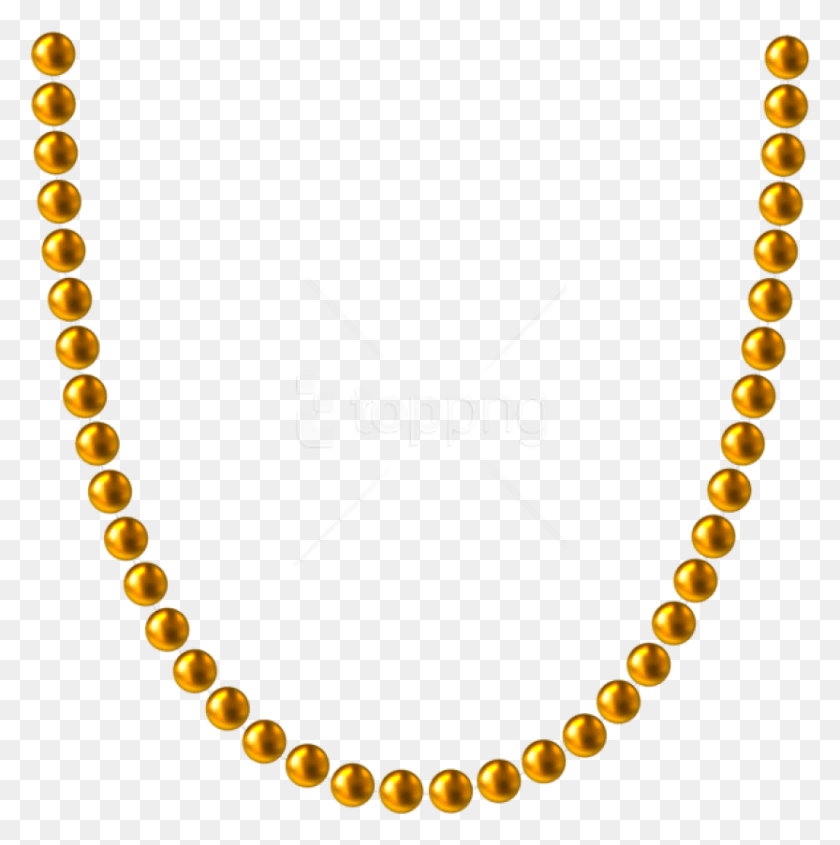 833x839 Free Gold Beads Clipart Photo Gold Bead Necklaces Transparent, Bead Necklace, Jewelry, Ornament HD PNG Download