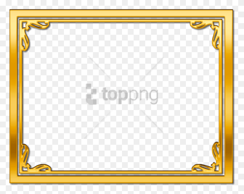 840x657 Free Gold Border Image With Transparent Gold Frame Border, Blackboard, Brass Section, Musical Instrument HD PNG Download