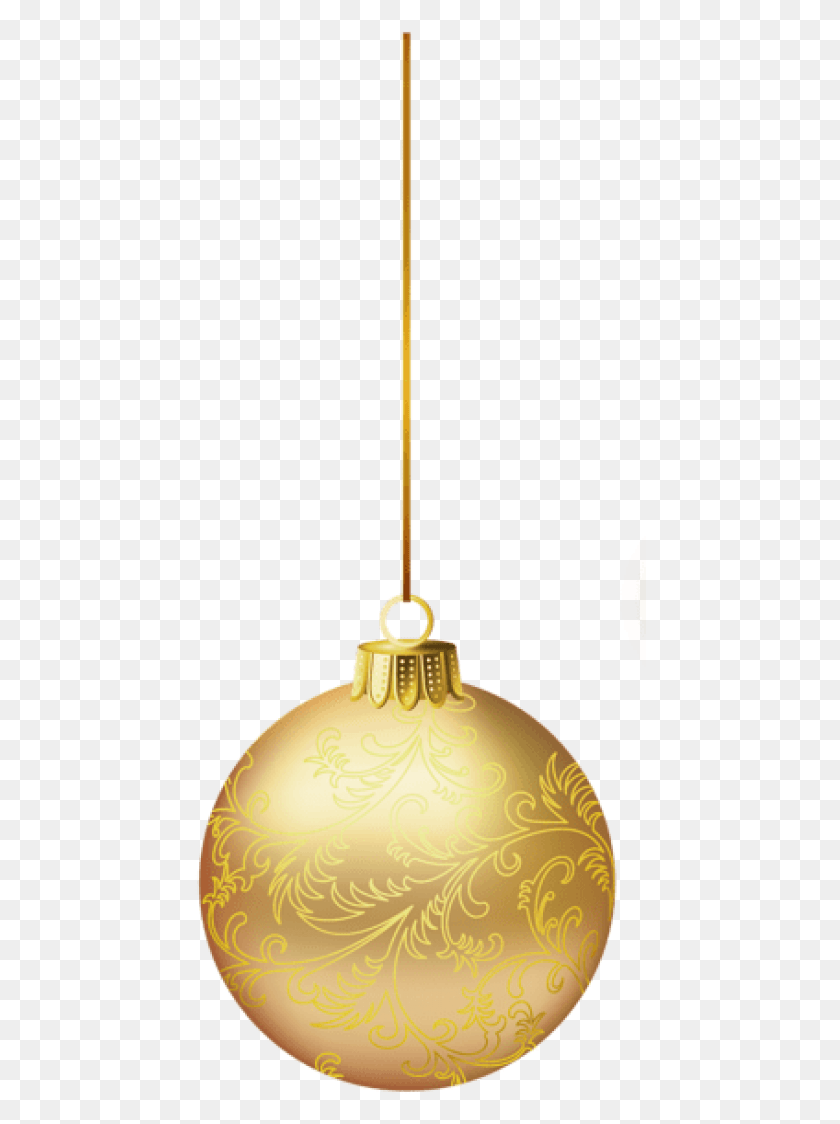 452x1064 Descargar Png Bola De Navidad De Oro Bola De Navidad De Oro, Lámpara, Iluminación, Bronce Hd Png