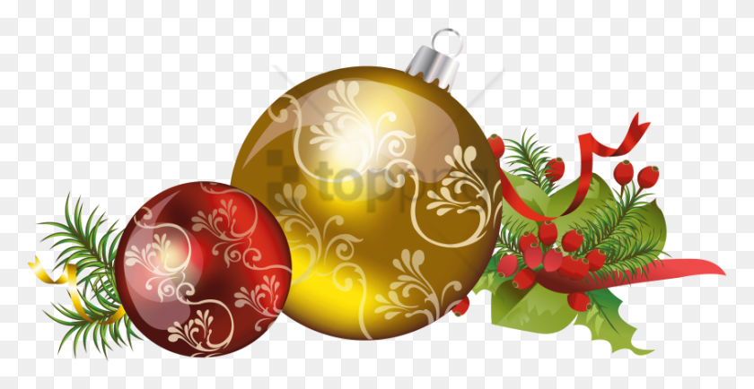 845x406 Free Gold Christmas Balls Image With Transparent Christmas Greetings Free Downloads, Ornament, Tree, Plant HD PNG Download