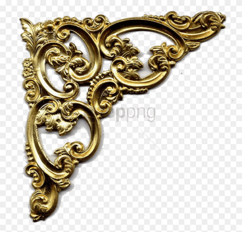 839x802 Free Gold Corner Image With Transparent Brass, Bronze, Cross, Symbol HD PNG Download