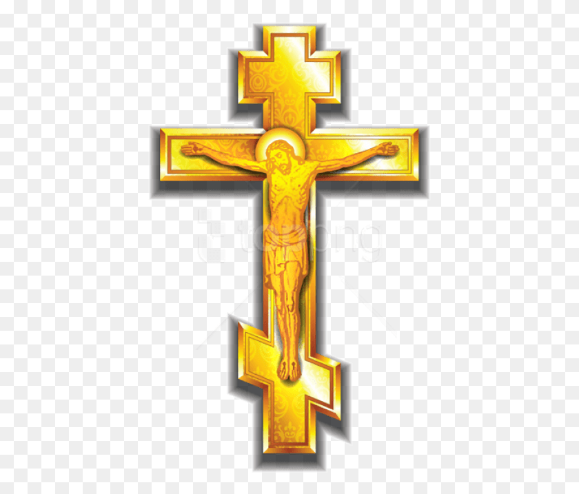 413x657 Free Gold Crosspicture Images Background Golden Cross Transparent Background, Symbol, Crucifix HD PNG Download