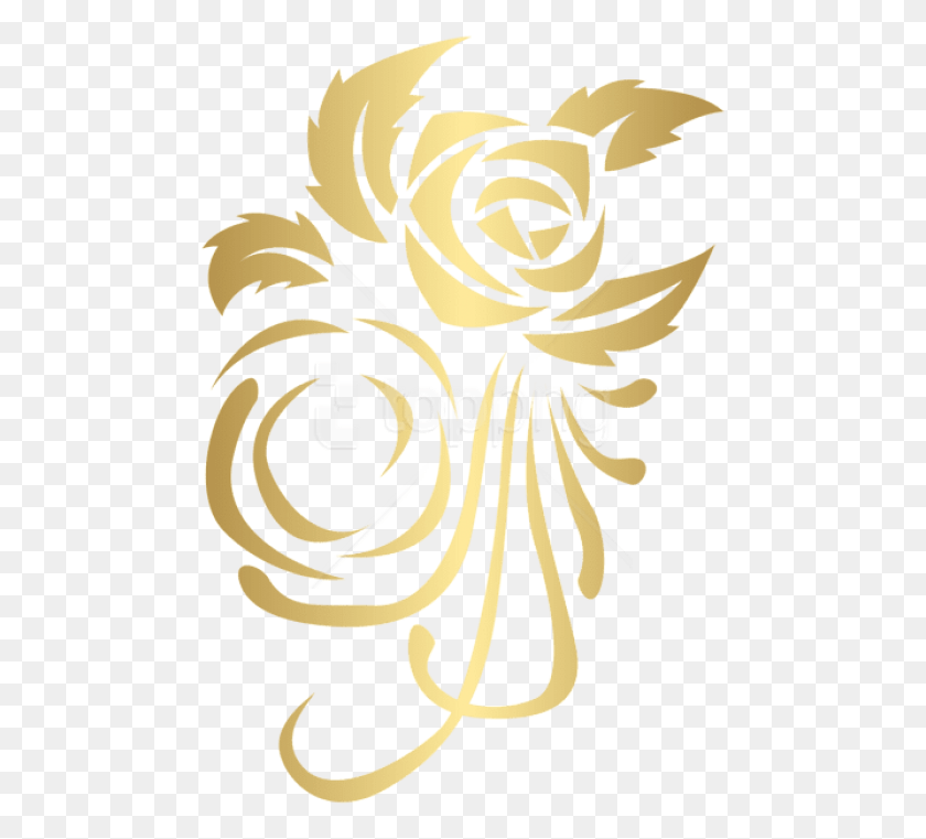 480x701 Free Gold Deco Flower Transparent Clipart Phc Tho Bng Hoa, Graphics, Text HD PNG Download