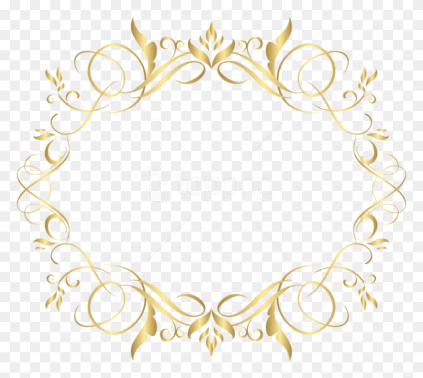 850x754 Free Gold Deco Frame Images Transparent Circle, Pattern, Graphics HD PNG Download