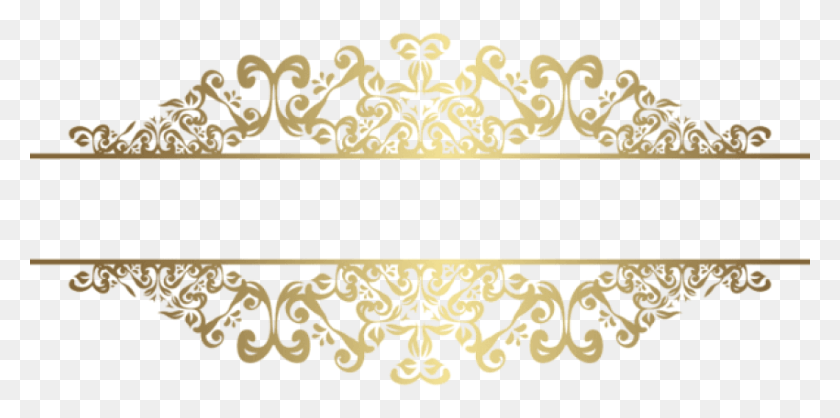 850x391 Free Gold Decorative Element Clipart Elegant Gold Border, Tiara, Jewelry, Accessories HD PNG Download