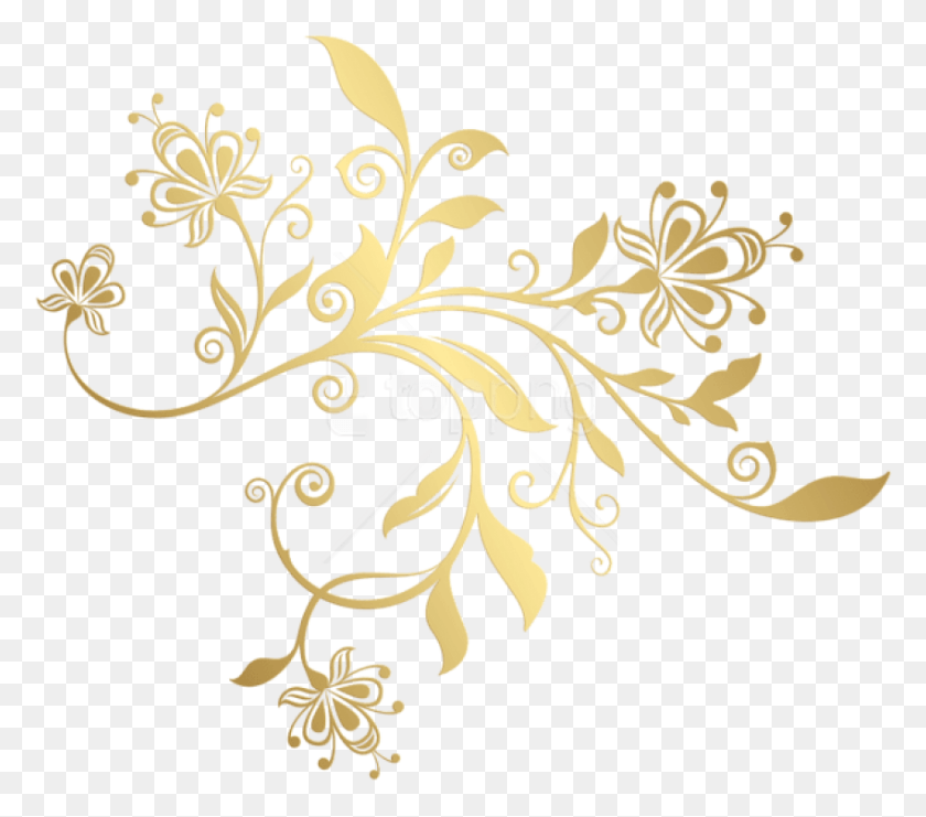 850x743 Free Gold Decorative Ornament Clipart Floral Gold Ornaments, Graphics, Floral Design HD PNG Download