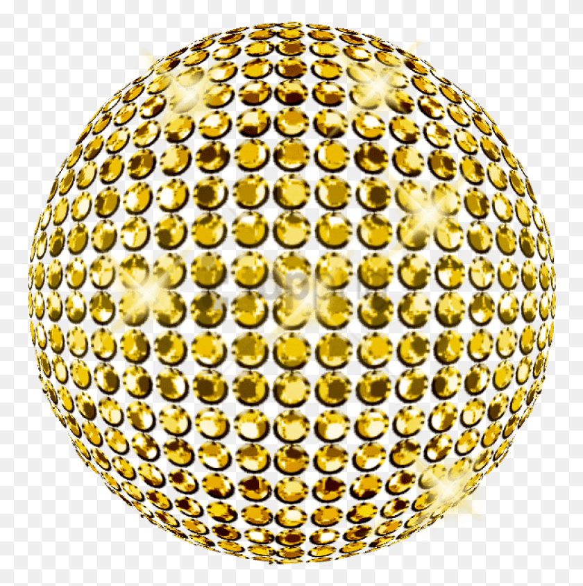 762x784 Png Изображение - Золотой Дискотечный Шар С Прозрачными Золотыми Шарами, Сфера, Лампа, Растение, Hd Png.