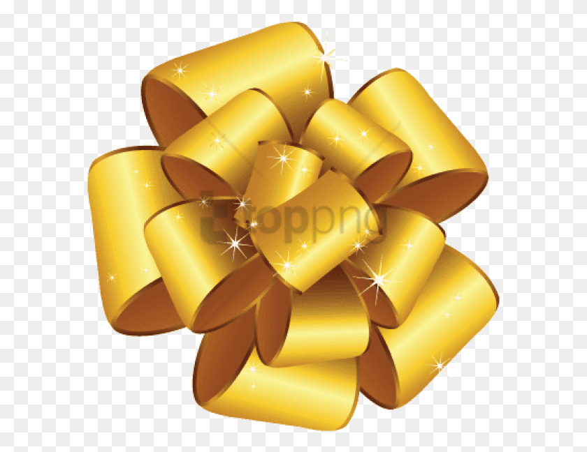 591x588 Free Gold Gift Bow Image With Transparent Gold Christmas Bow Clipart, Lamp HD PNG Download