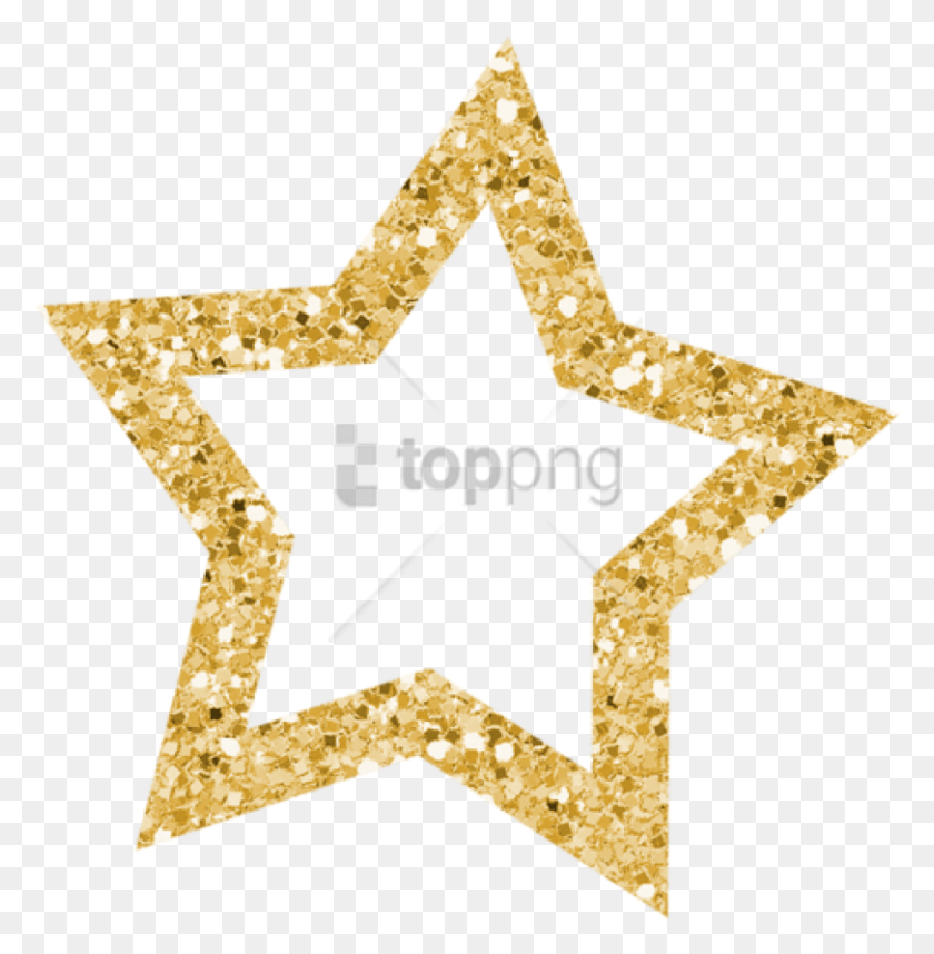 811x830 Free Gold Glitter Image With Transparent Glitter Gold Star Clip Art, Cross, Symbol, Star Symbol HD PNG Download
